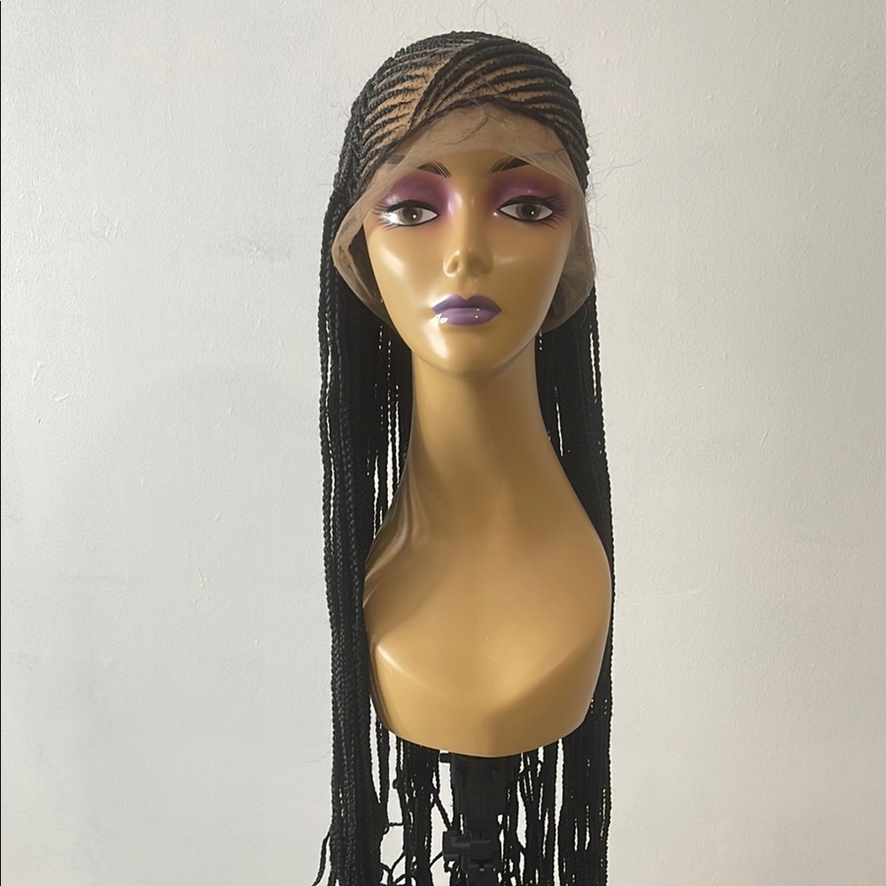 Elegant Black and Brown Braided Wig